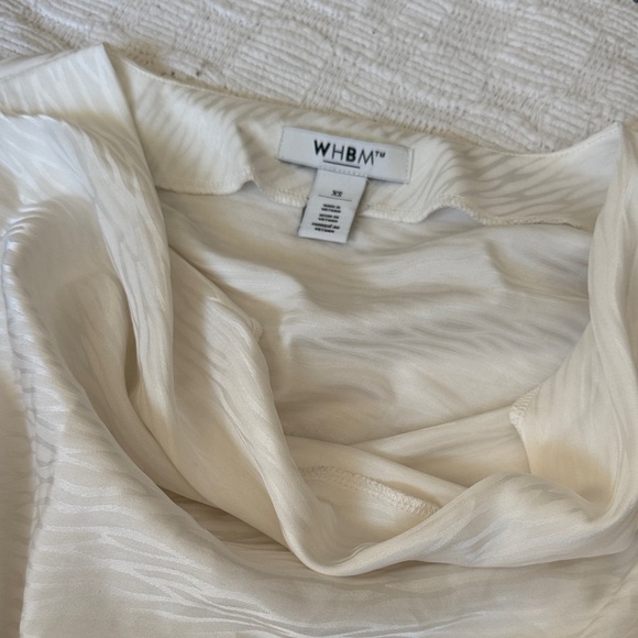 White House Black Market Cream Draped Blouse - Picture 2 of 4